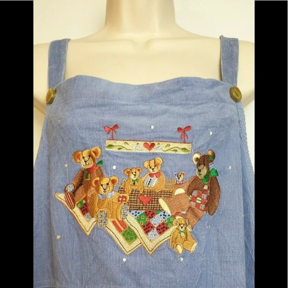 ❤️Quacker Factory Teddy Bear Embroidered Dress‼️ - Picture 2 of 5